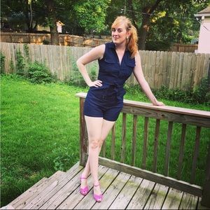 Stretch Denim Romper